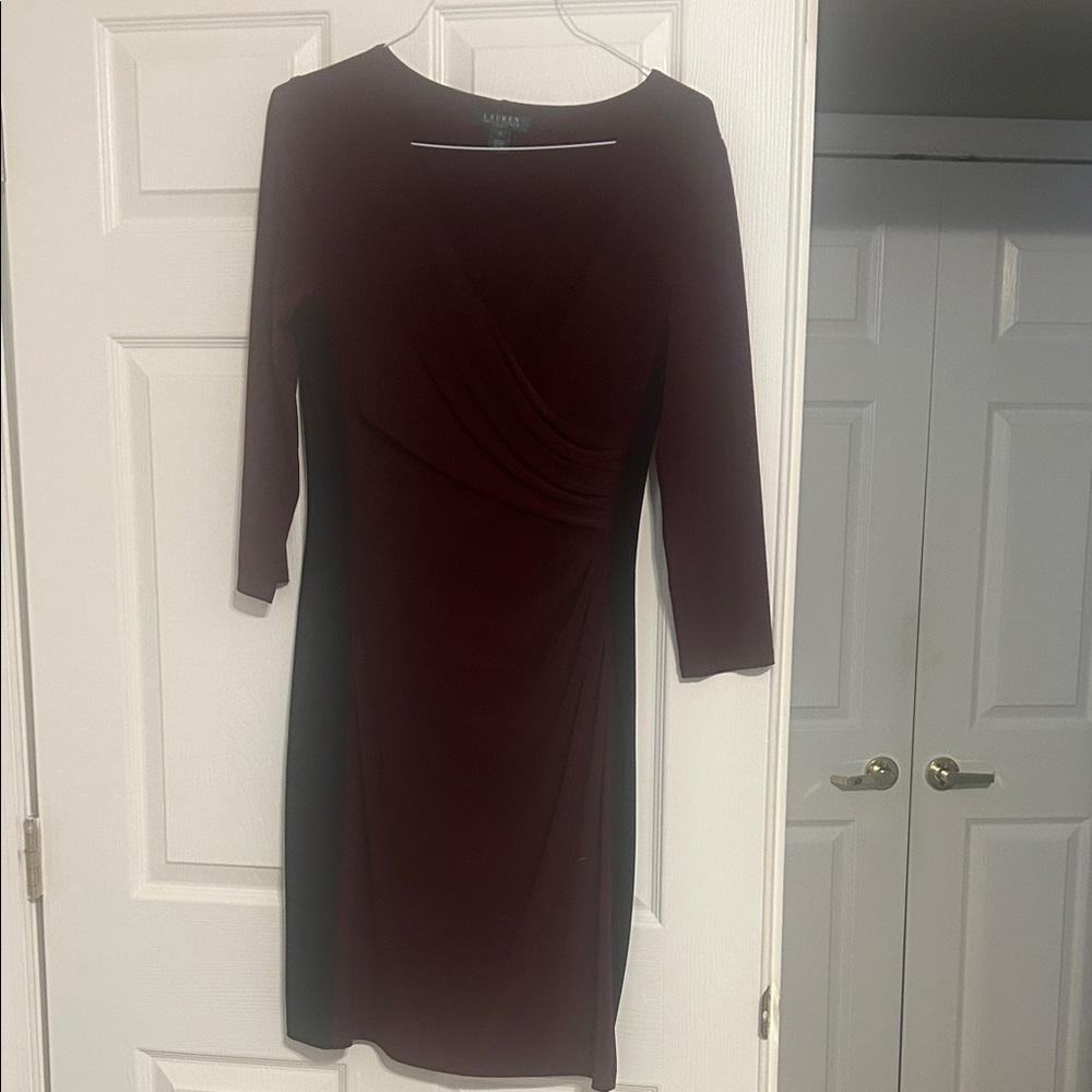 Lauren Ralph Lauren Deep Burgundy Long Sleeve Dress